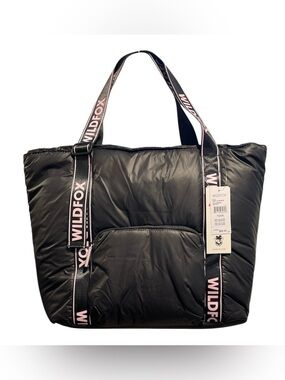 Wildfox Large Black & Pink Tote with Pink Logo Straps